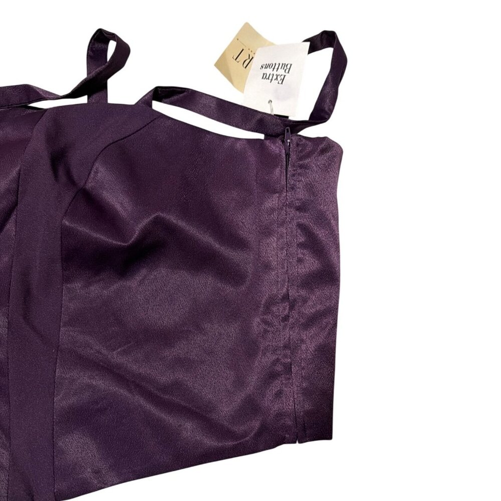 Apart Impressions Purple Satin Corset Style Top Size 16 With Adjustable Straps - Picture 3 of 7